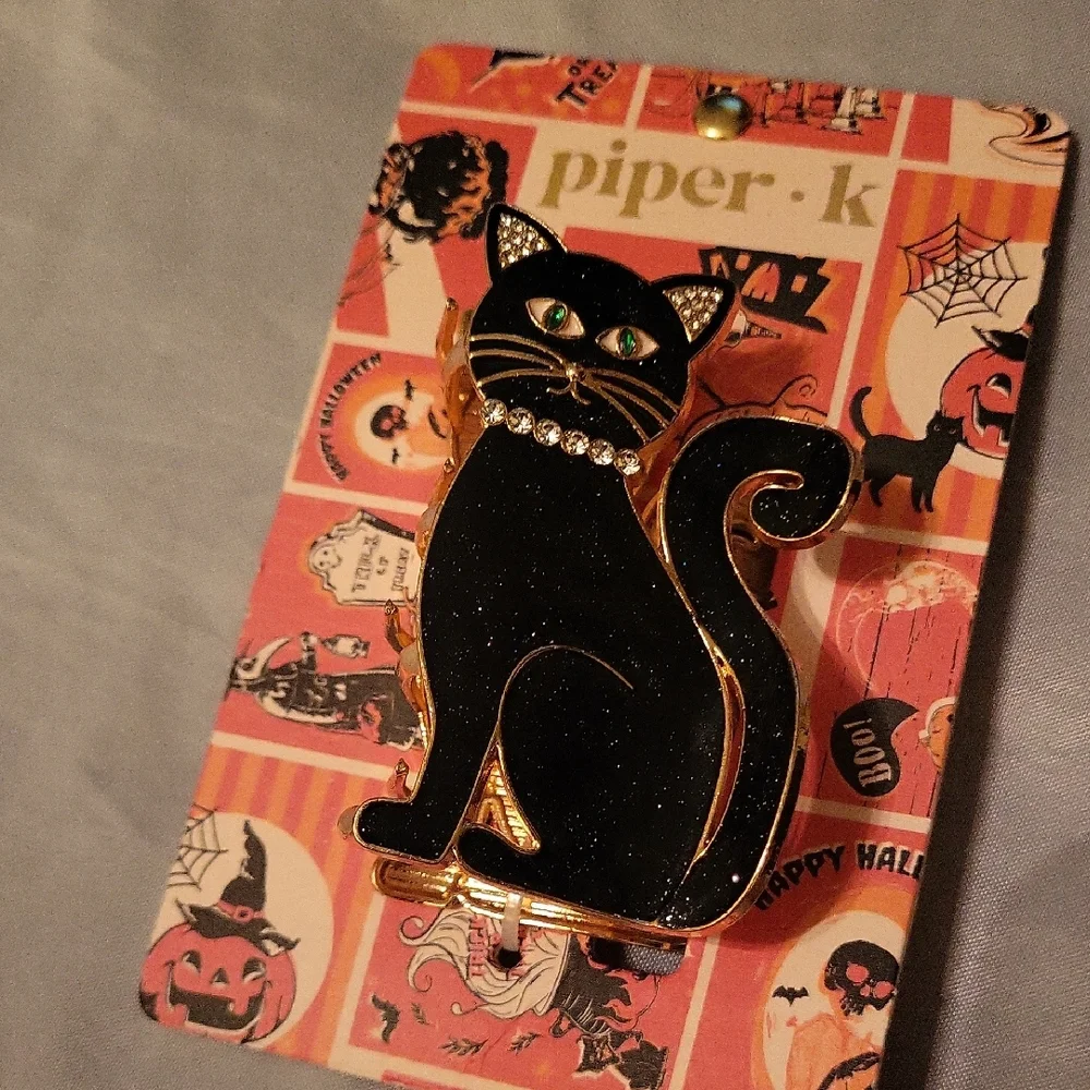 Piper K Black Cat Hair Clip Brand New